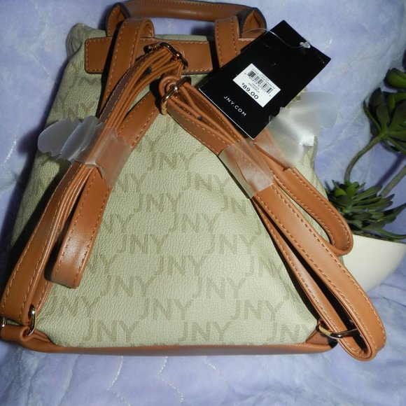 Jones New York Logo Haven Leather Backpack Toffee NEW/NWT! - Picture 9 of 15